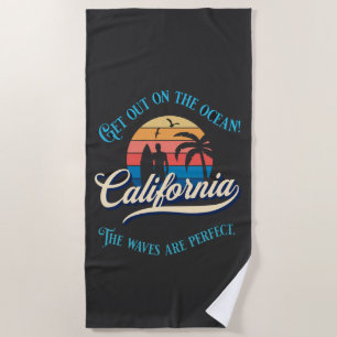 Toalla De Playa Olas Vintage de California