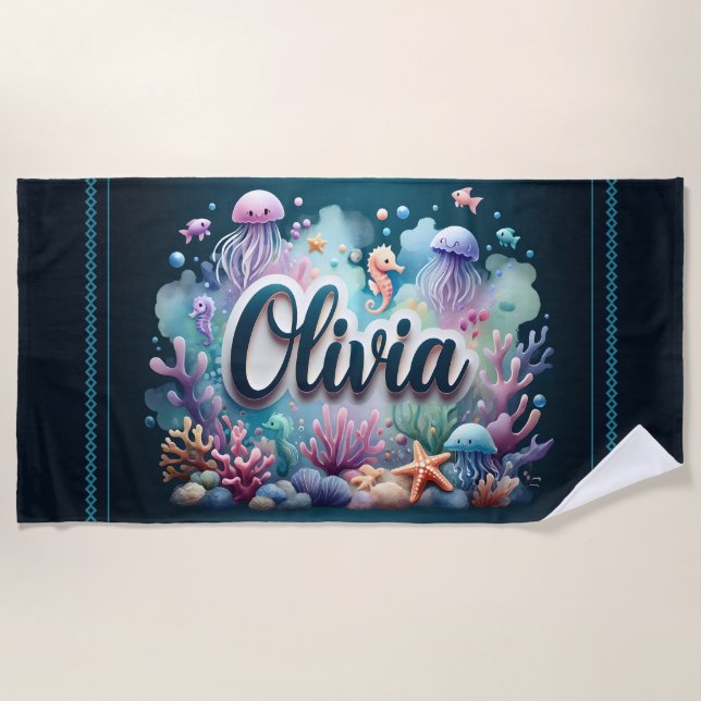 Toalla de playa Olivia Ocean Adventure (Anverso)