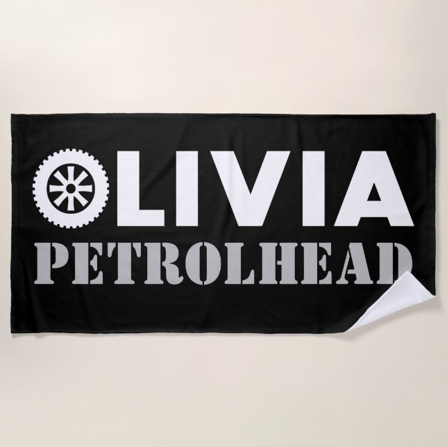 Toalla De Playa Olivia Petrol Head (Anverso)