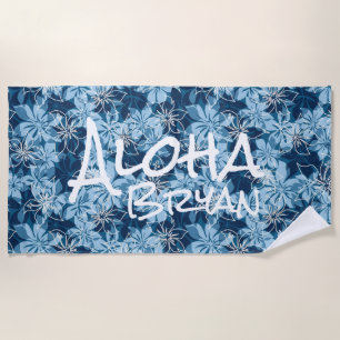 Toalla De Playa Olowalu Hibiscus Hawaiian Camo Aloha Monograma