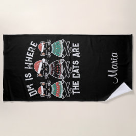 Toalla De Playa Om es donde los gatos son festividades