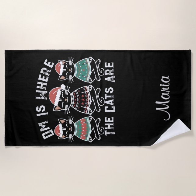 Toalla De Playa Om es donde los gatos son festividades (Anverso)