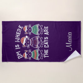 Toalla De Playa Om es donde los gatos son festividades
