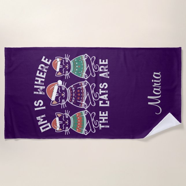 Toalla De Playa Om es donde los gatos son festividades (Anverso)