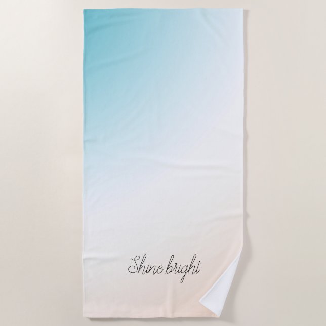 Toalla De Playa Ombre blanco Aqua Peach (Anverso)