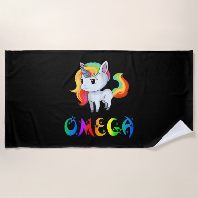 Toalla De Playa Omega Unicornio (Anverso)