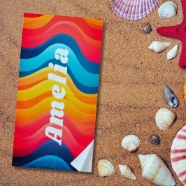Toalla De Playa Onda arcoiris personalizada