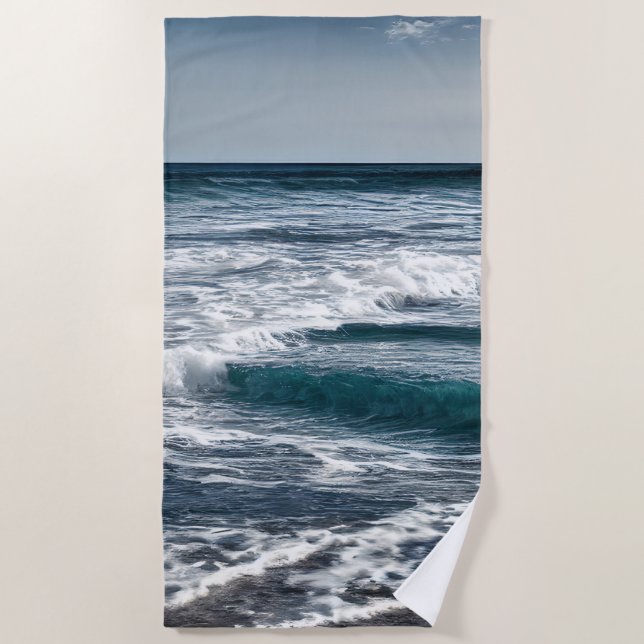 Toalla De Playa Ondas oceánicas de verano (Anverso)