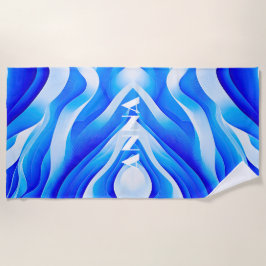 TOALLA DE PLAYA ONDAS SUPER AZULES