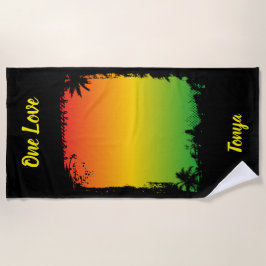 Toalla De Playa One Love Jamaica Tropical Sunset