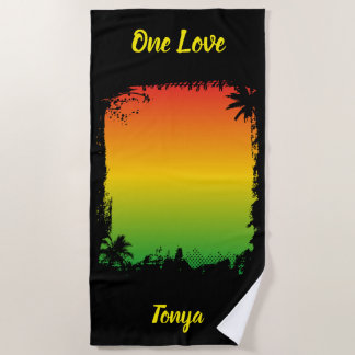 Toalla De Playa One Love Jamaica Tropical Sunset