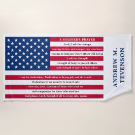 Toalla De Playa Oración de soldados personalizada Bandera estadoun