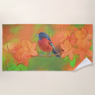 Toalla De Playa Orchard Oriole Songbird Pintura original de aves