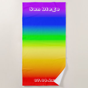 Toalla De Playa Orgullo de San Diego LGBT Bandera Arcoiris Bandas 