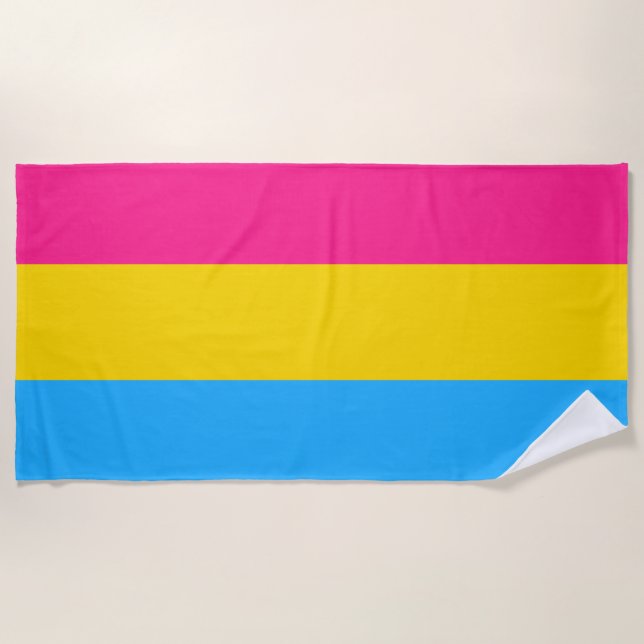 Toalla De Playa Orgullo Pansexual (Bandera Pan) (Anverso)