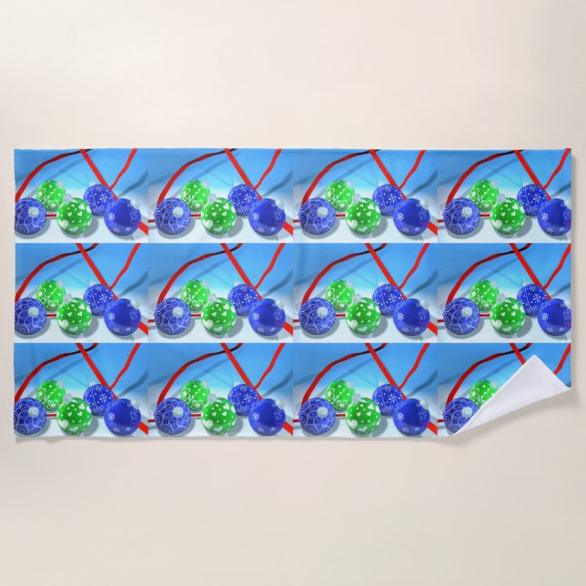 Toalla De Playa Ornamentos de Navidad (Anverso)