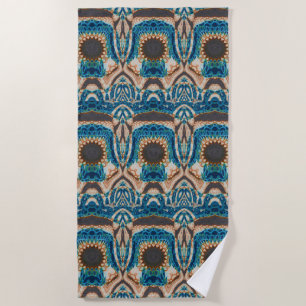 Toalla De Playa Oro turquesa Sol Southwestern Art