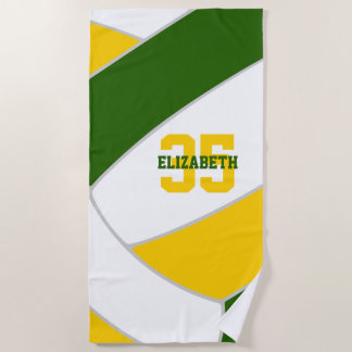 Toalla De Playa oro verde o CUALQUIER color voleibol personalizado