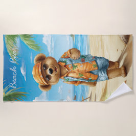 Toalla De Playa Oso de playa con gafas de sol