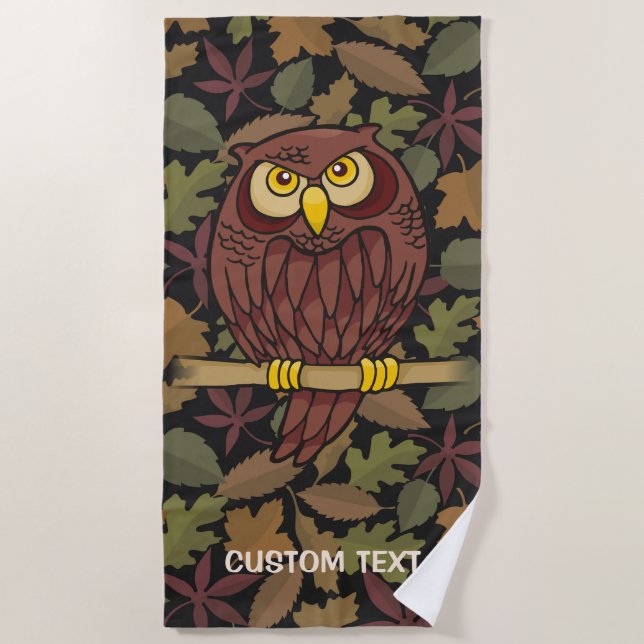 Toalla De Playa Owl Personalizado (Anverso)