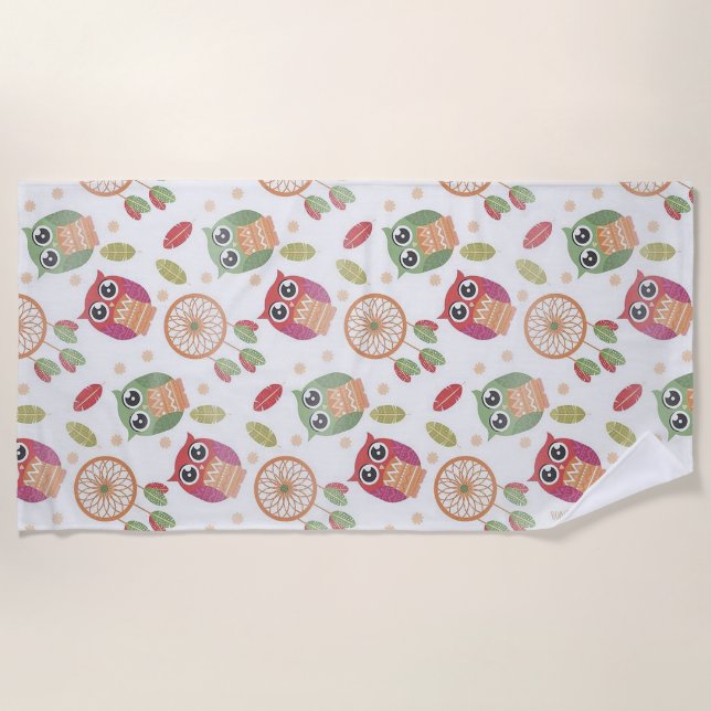 Toalla De Playa Owos y Dreamcatchers (Anverso)