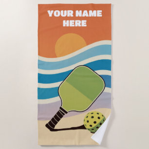 Toalla De Playa Paddle De Baloncesto Y Sunset Beach Personalizados