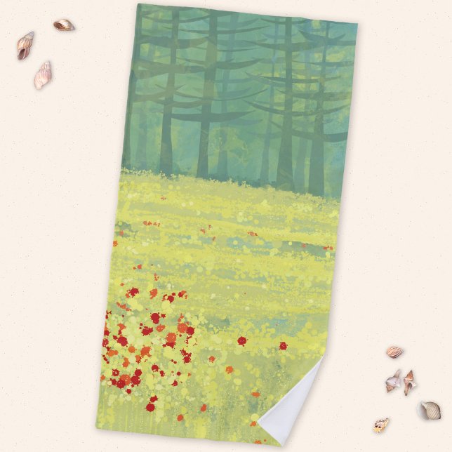 Toalla De Playa Paisaje de pradera (Wildflower meadow in France art beach flower)