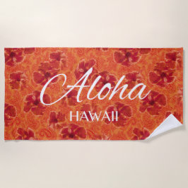 Toalla De Playa Paisley Hibiscus Vintage Psicodelia Floral