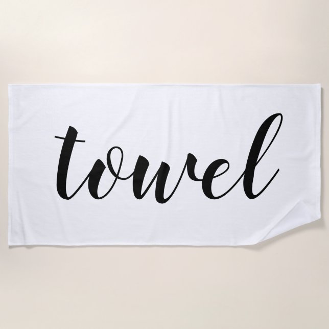 Toalla De Playa Palabra literaria divertida de personalizable (Anverso)