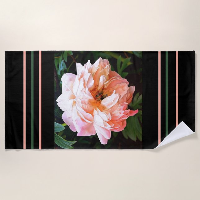 Toalla De Playa Pale Peach Peony (Anverso)