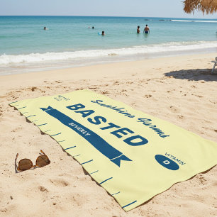 Toalla De Playa Palito de Mantequilla BASTED Amarillo Personalizad