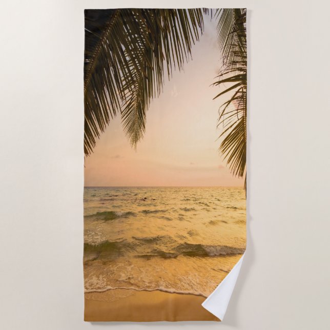 Toalla De Playa Palm Beach Tropical Sunset (Anverso)