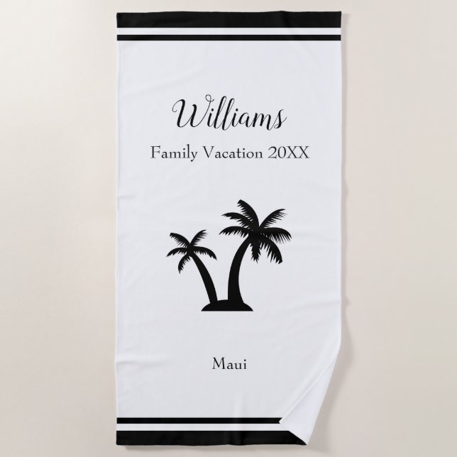 Toalla De Playa Palm Tree Keepsake para vacaciones tropicales fami (Anverso)