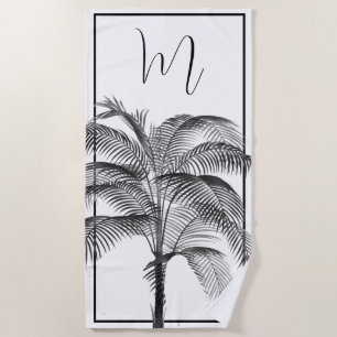 Toalla De Playa Palm Tree Moderno marco negro personal
