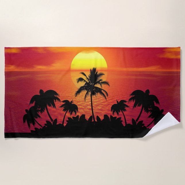 Toalla De Playa Palm Trees Silhouette-16515 (Anverso)