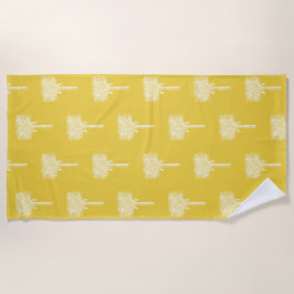 Toalla De Playa Palm Trees Tropicales Modernos Amarillo