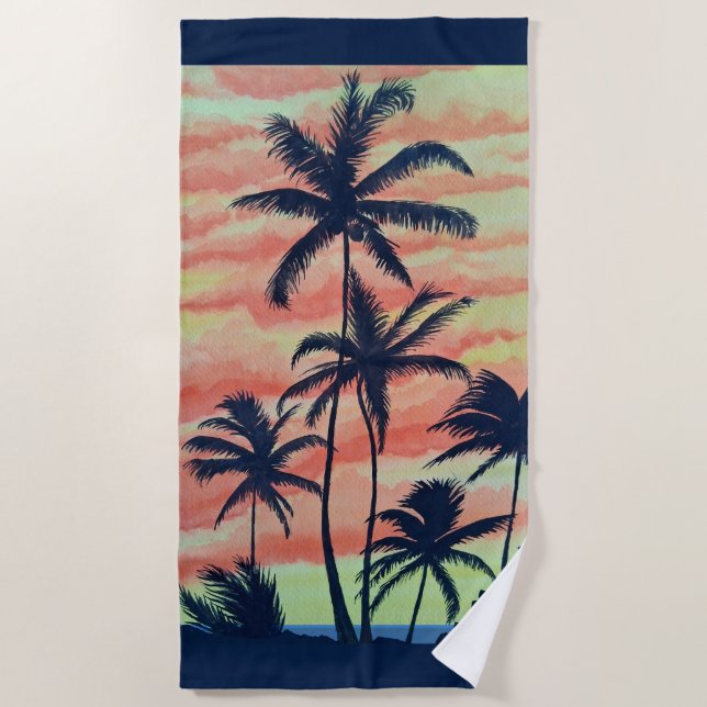 Toalla De Playa Palmas de coco hawaiano (Anverso)