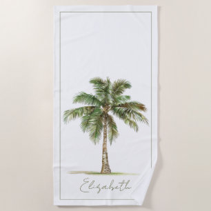 Toalla De Playa Palmera Costera Personalizada