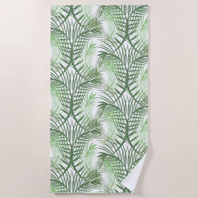 Toalla De Playa Palmeras Verano Tropical Beach Green (Anverso)