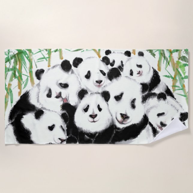 Toalla De Playa Pandas - Pandemia - Grandes abrazos (Anverso)