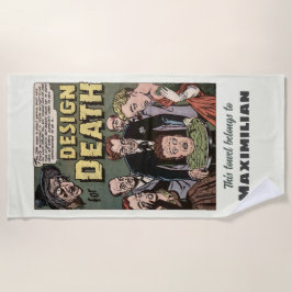 Toalla De Playa Panel de diseño de historietas de terror de época 