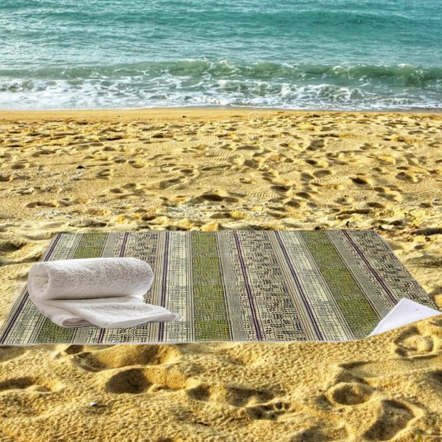 Toalla De Playa Paneles dorados (Ornate, golden panes, and stripes, are hard to resist, in this design!)