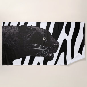 Toalla De Playa Pantera negra por Toshi Yoshida Wood Wall Art