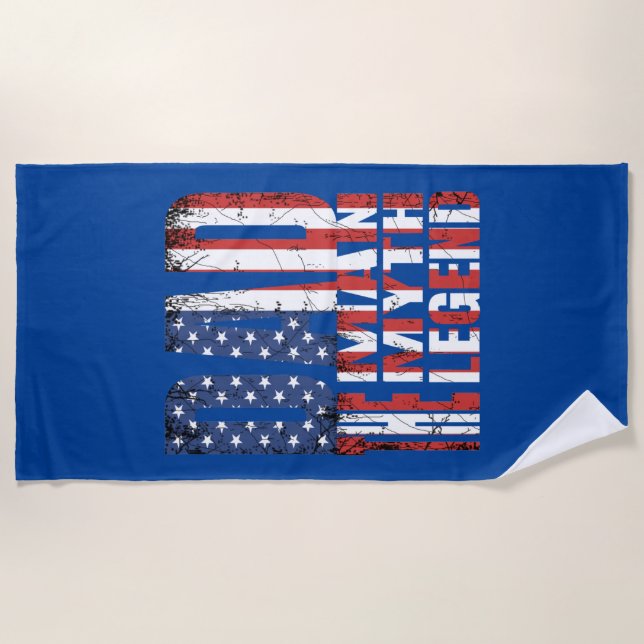 TOALLA DE PLAYA PAPÁ EL HOMBRE EL MITO LA LEYENDA REGALO DE BANDER (Anverso)