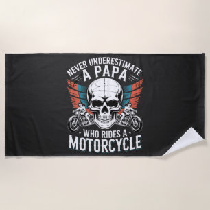 Toalla De Playa Papa Motero Que Monta En Motocicleta