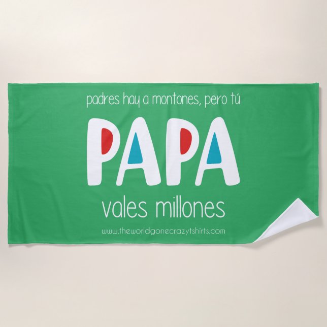 Toalla De Playa Papa vales millones (Anverso)