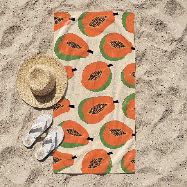 Toalla De Playa Papaya Tropical Naranja Cálida (Subido por el creador)