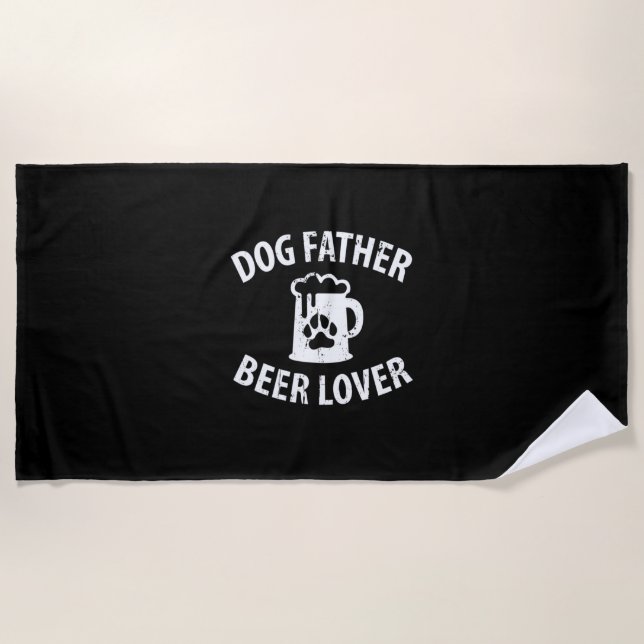 Toalla De Playa Papi Gift Dog Padre Beer Lover (Anverso)