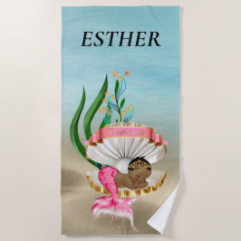 Toalla de playa para bebés afroamericanos