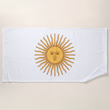 Toalla de playa para el sol de Mayo